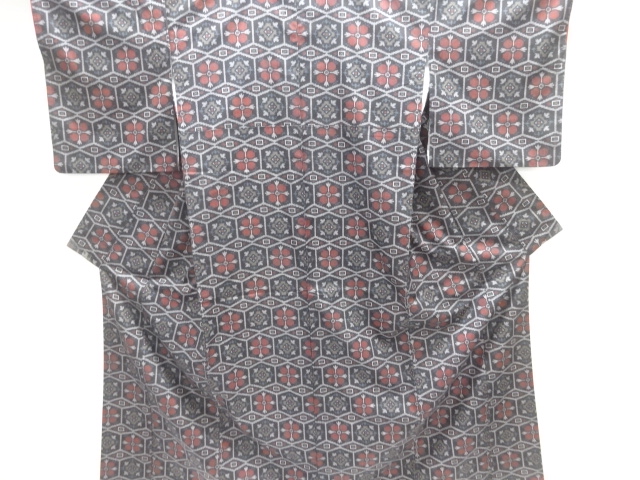 JAPANESE KIMONO / NISHIJIN DENSHO TSUMUGI / ENSEMBLE / WOVEN ABSTRACT